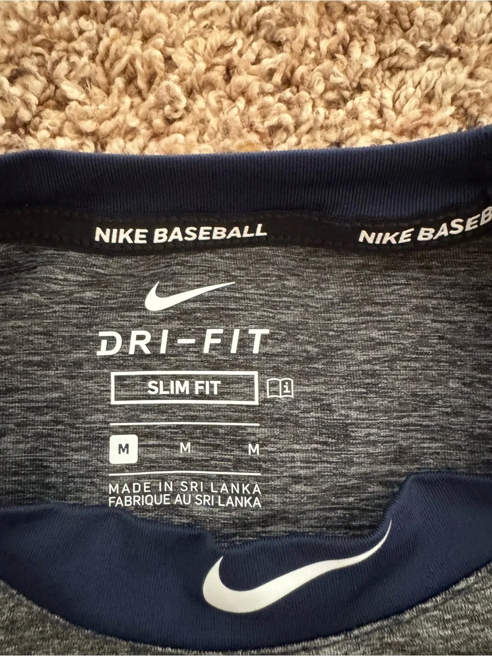 Nike Dri-FIT Gray & Navy Youth Baseball Tee